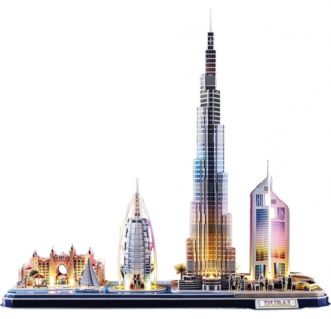 Svítící 3D puzzle panorama Dubaj