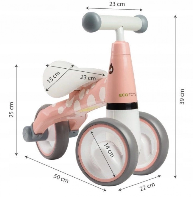 ECOTOYS Odrážedlo Plameňák růžové