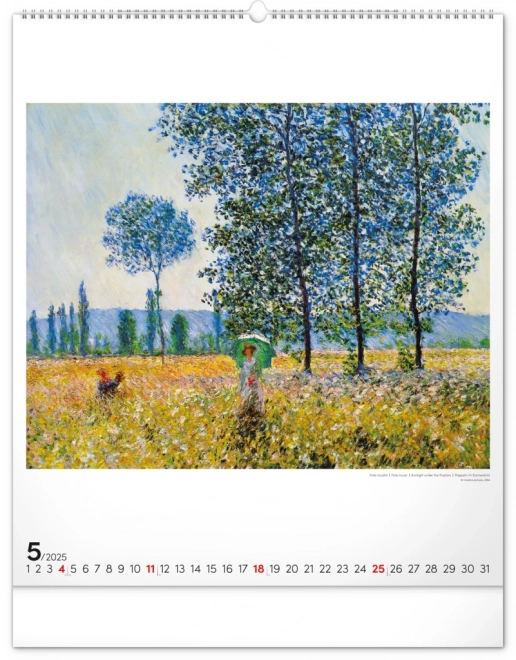 Nástěnný kalendář Claude Monet 2025, 48 × 56 cm