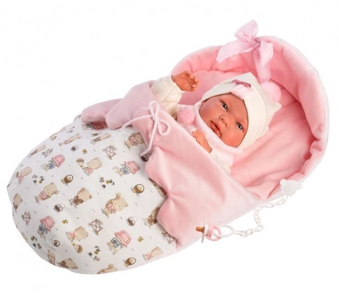 Llorens 73884 NEW BORN HOLČIČKA - realistická panenka miminko s celovinylovým tělem - 40 cm