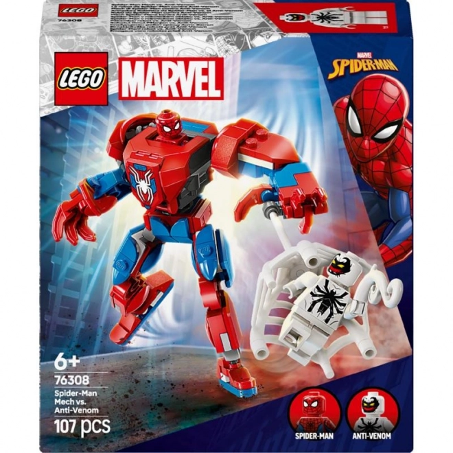 Lego super hrdinové mech spider-mana proti anti-venom