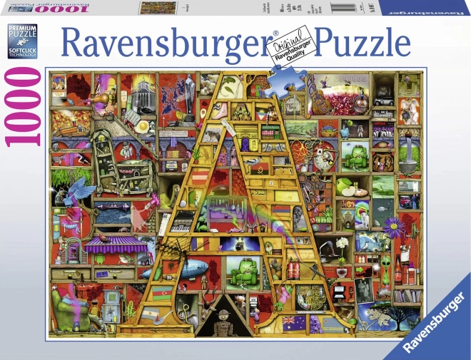 RAVENSBURGER Puzzle Úžasná abeceda - písmeno A 1000 dílků