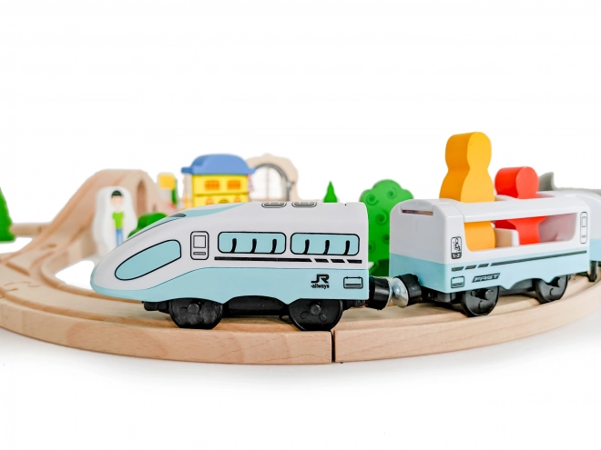 Dřevěný vláček 69ks Ecotoys