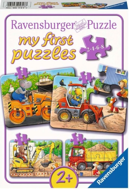 RAVENSBURGER Moje první puzzle Zvířata na staveništi 4v1 (2,4,6,8 dílků)