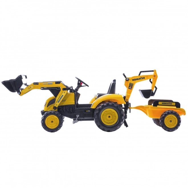 Traktor šlapací Komatsu s přední i zadní lžící a valníkem