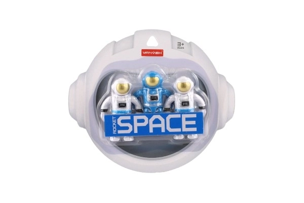 Kosmonaut/astronaut figurka 3ks plast 7cm na kartě 19x17x4cm