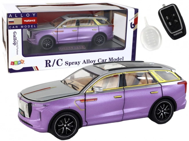 RC Auto 1:24 Hliníkové E-9 Dálkově ovládané vozidlo fialové barvy