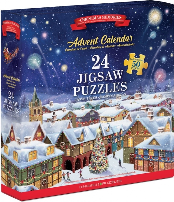 EUROGRAPHICS Puzzle Adventní kalendář: Vánoční vzpomínky 24x50 dílků