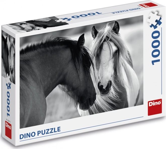 Puzzle Černobílí koně - 1000 dílků
