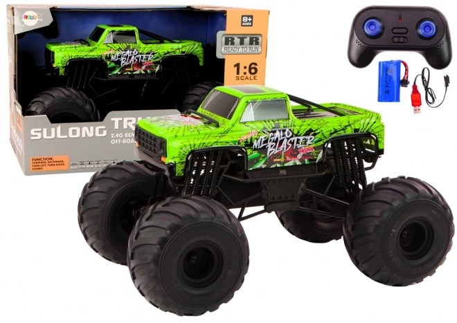 Velké terénní auto Dálkově ovládané 2.4G RC 1:6 Zelené