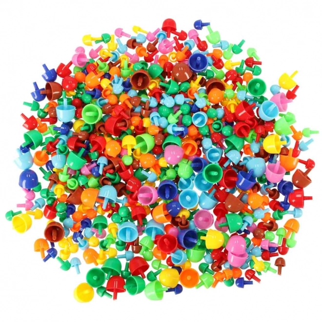 Puzzle kolíčky houby + sada pro výuku vázání 603ks