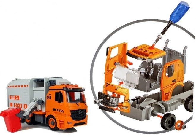 DIY Garbage Truck Set Hra na třídění odpadu Šroubovák Zvuk Světelné efekty