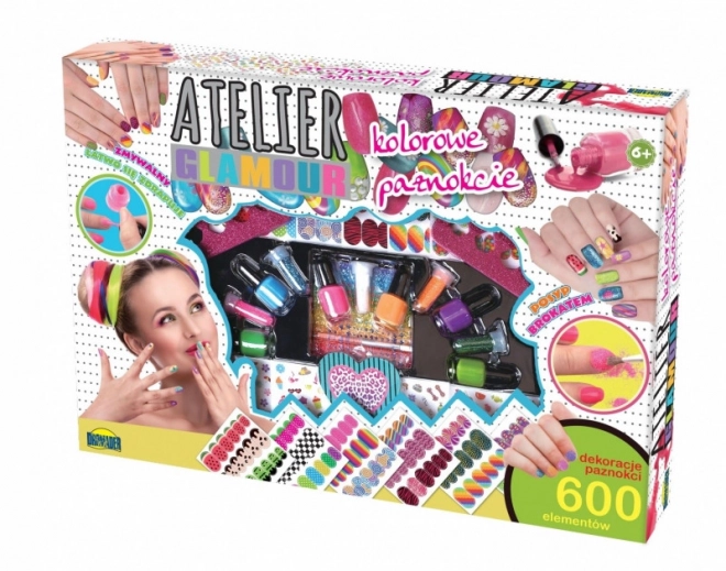 Sada barevné manikúry na nehty Atelier Glamour