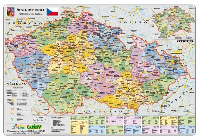 Oboustranná mapa České republiky A3