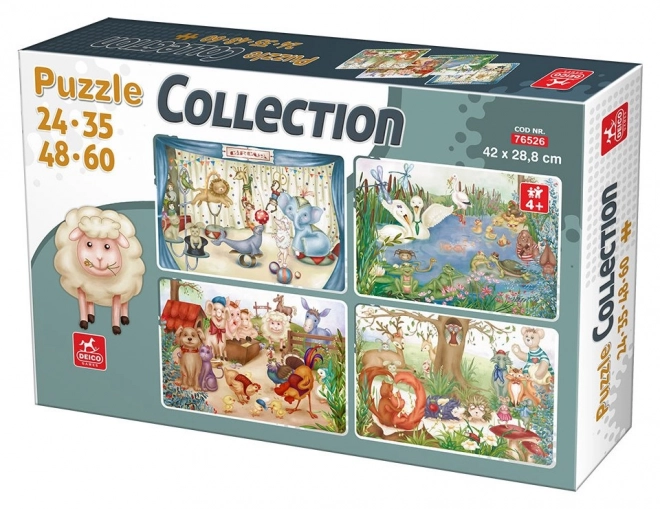 DEICO Puzzle Zvířecí přátelé 4v1 (24,35,48,60 dílků)