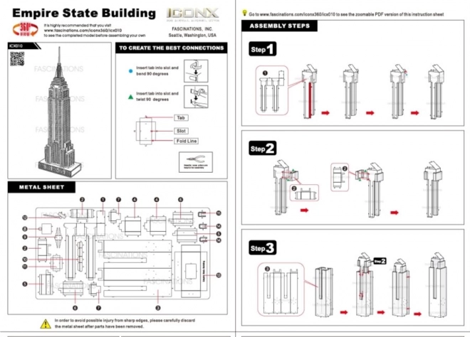 METAL EARTH 3D puzzle Empire State Building (ICONX)