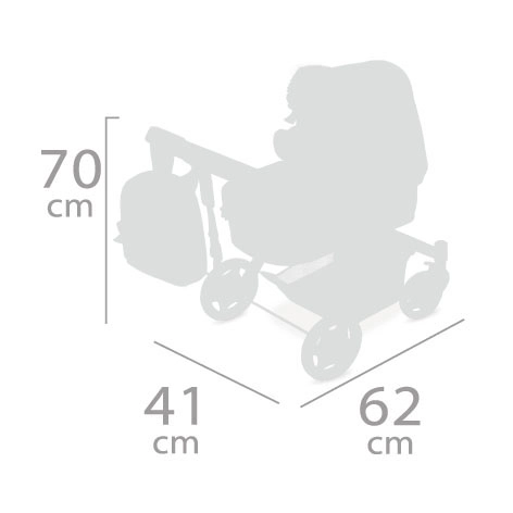 Skládací kočárek s batůžkem pro panenky 3v1 DeCuevas 80548 Sweet 2022 - 70 cm
