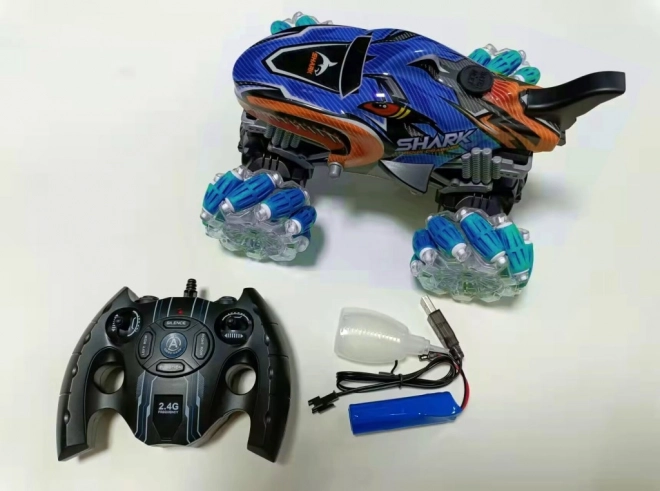 RC auto žralok s modrými efekty