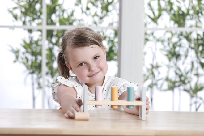 VIGA PolarB Dřevěná lavička s kladívkem – Montessori hračka