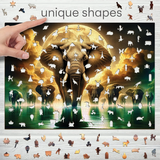 Dřevěné puzzle Sloní sny 2000 dílků