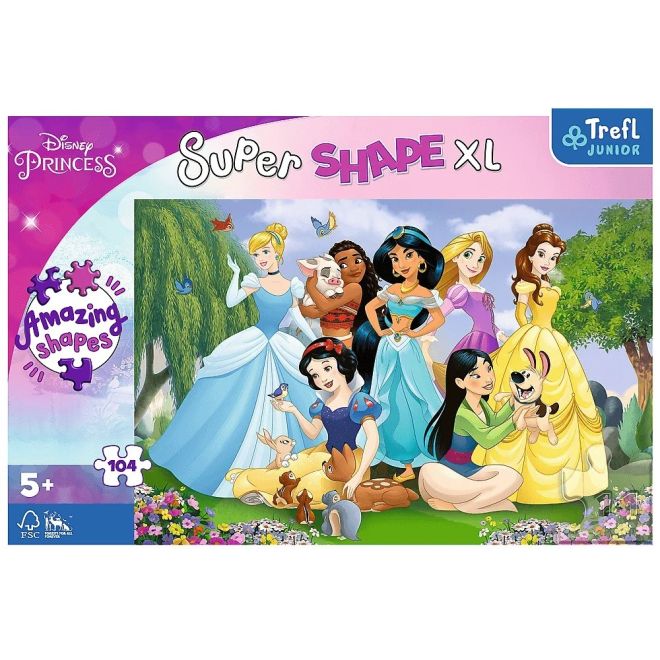 Puzzle 104 dílků XL Super Shape Princezny v zahradě, Disney Princezny