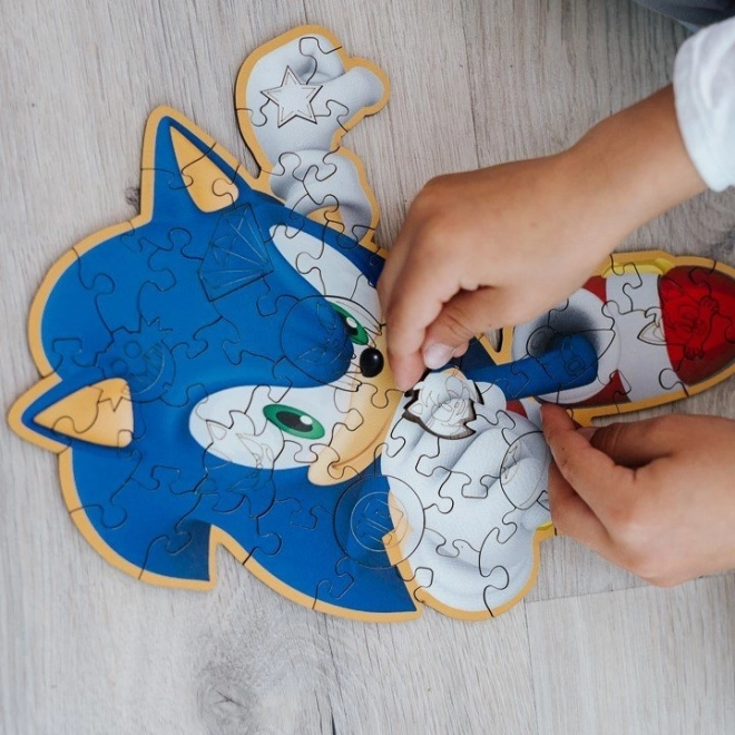 Dřevěné puzzle junior Sonic 50 dílků