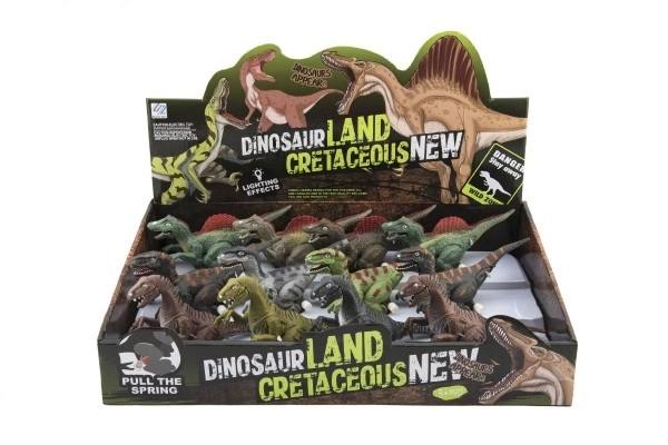 Dinosaurus natahovací jezdící plast 9x15cm na baterie se světlem mix druhů