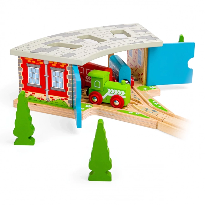 Bigjigs Rail Trojité depo s vraty