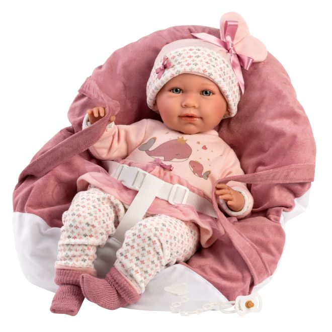 Llorens 74014 NEW BORN - realistická panenka miminko se zvuky a měkkým látkovým tělem - 42 cm