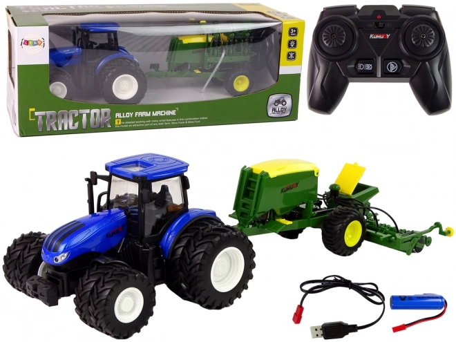 Traktor na dálkové ovládání v měřítku 1:24 s příslušenstvím