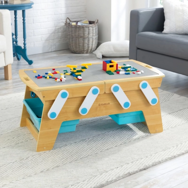 KidKraft Stůl na stavění s boxy a stavebnicí