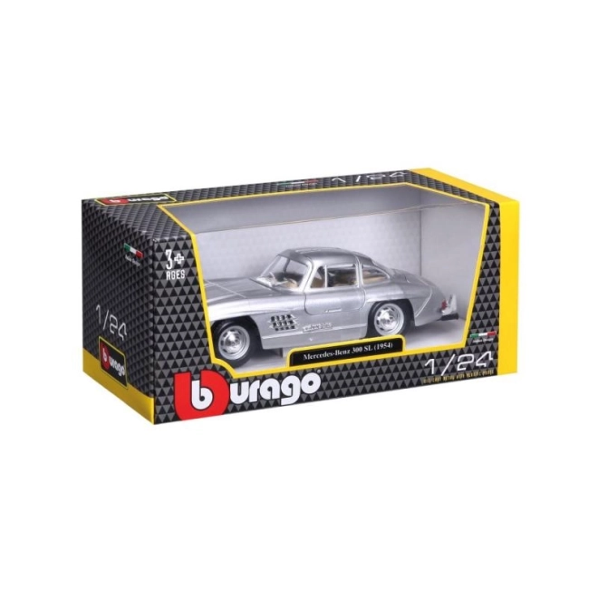 Bburago 1:24 Mercedes Benz 300SL stříbrná 18-22023