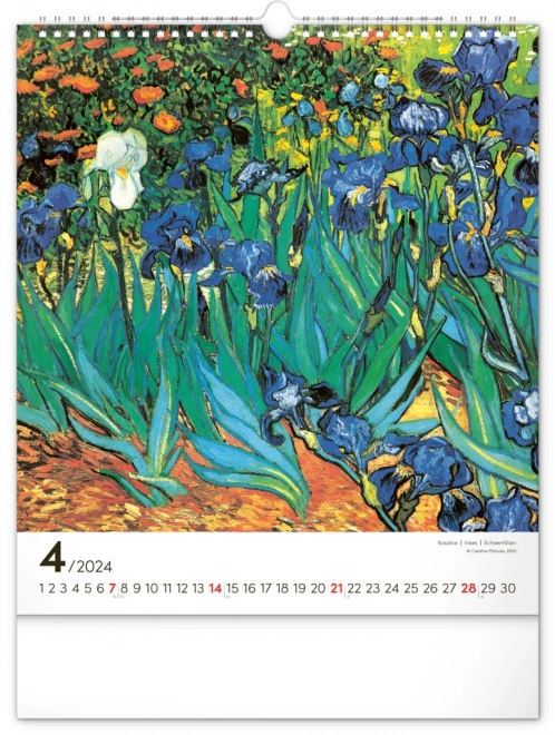 Nástěnný kalendář Vincent van Gogh 2024, 30 × 34 cm