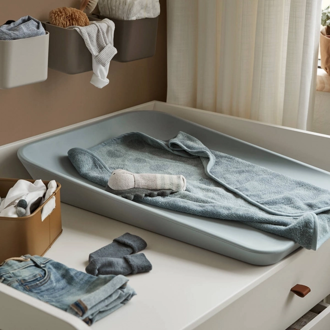 LEANDER - Přebalovací podložka MATTY™, perleťově šedá – Modrá