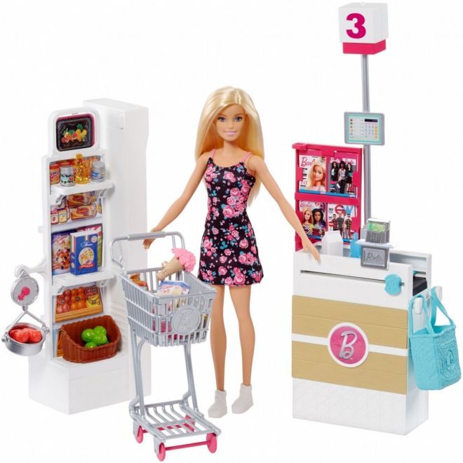 Panenka Barbie + supermarket
