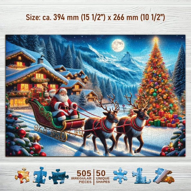 WOODEN CITY Dřevěné puzzle Santovy sáně 505 dílků