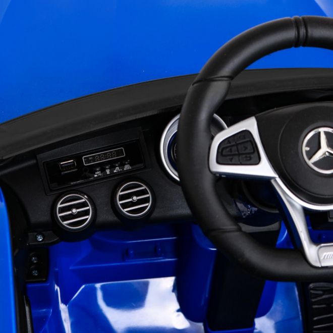 Mercedes Benz GLC63S pro děti Modrá + dálkové ovládání + pohon 4x4 + MP3 LED + EVA + pomalý start