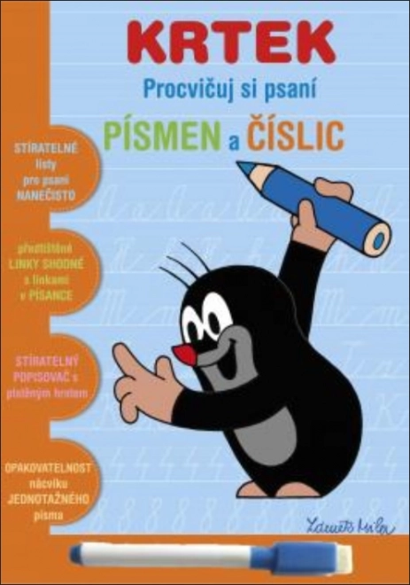 Stíratelný sešit Krtek 2 - Procvičuj si psaní písmen a číslic