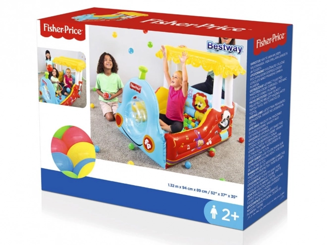 Dětský barevný suchý bazének ve tvaru Lokomotivy Fisher Price