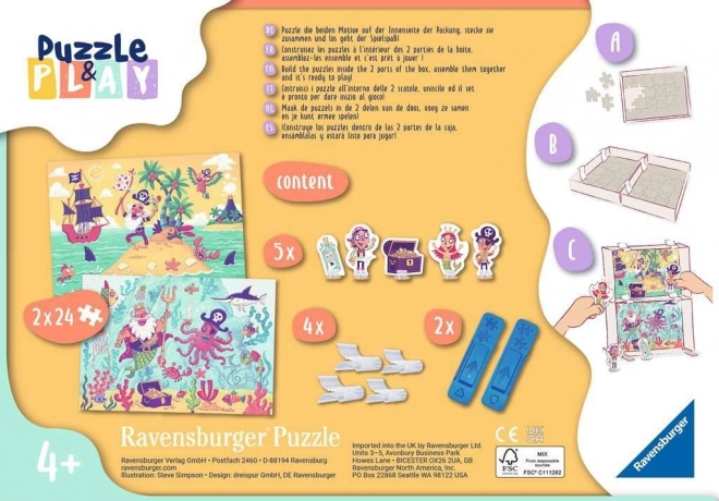 RAVENSBURGER Puzzle&Play: Pirátské dobrodružství 2x24 dílků