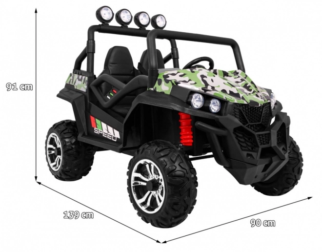 Dětské terénní vozítko Grand Buggy 4x4 s kamufláží, LED svícením a rádiem MP3