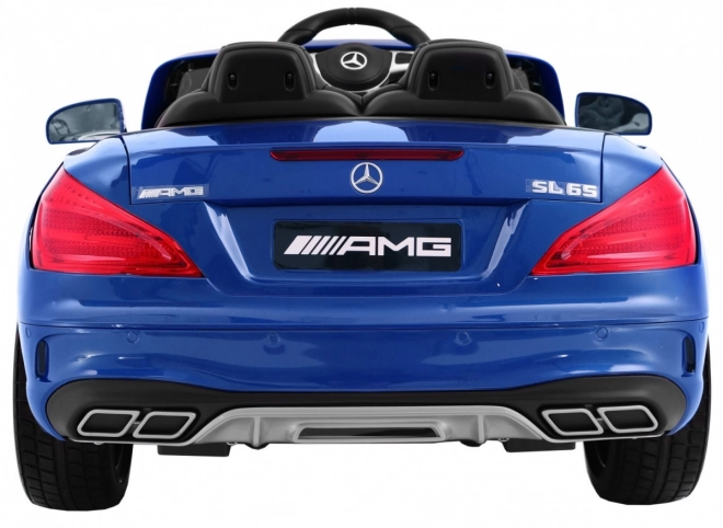 Mercedes AMG SL65 pro děti Modrá barva + Dálkové ovládání + Nosič zavazadel + Nastavení sedadla + MP3 LED + Pomalý start