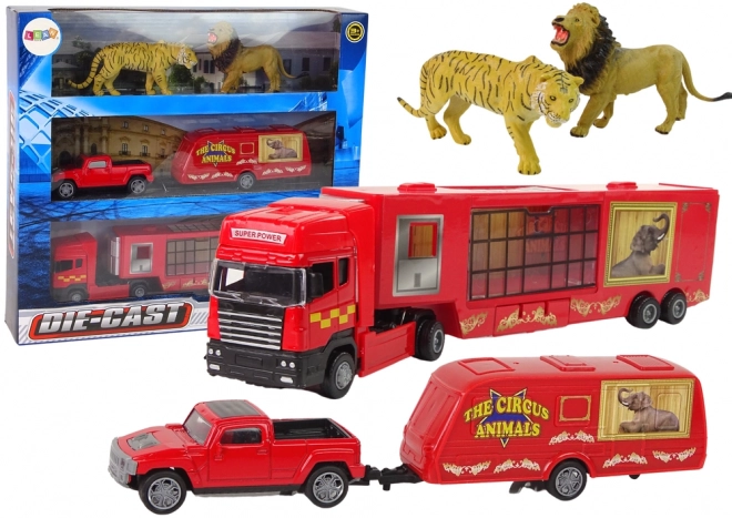 Cirkus Truck Animal Transporter Přívěs PickUp Lev Tygr