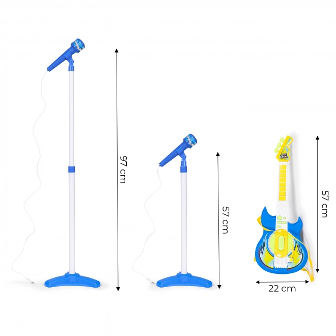 Sada mikrofonů pro elektrickou kytaru pro děti mp3 - modrá