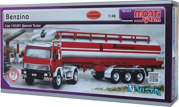 Stavebnice Monti System MS 08.3 Benzina Liaz 1:48 v krabici 31,5x16,5x7,5cm