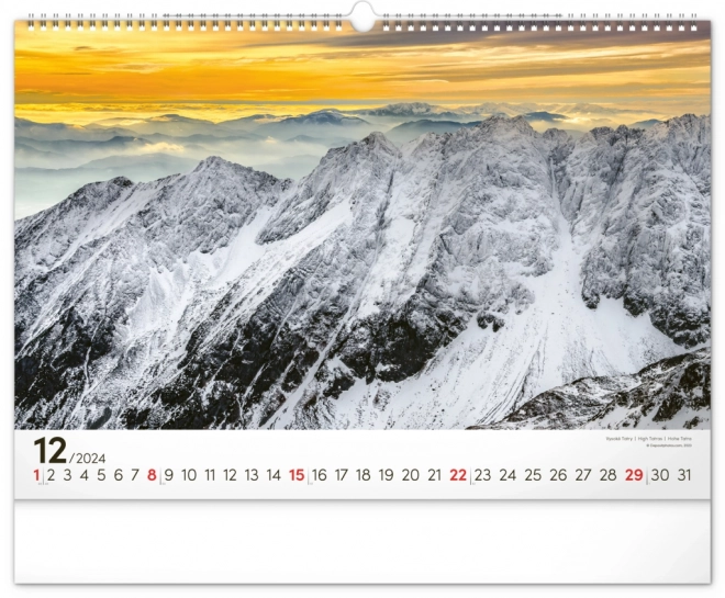 Nástenný kalendár Magické Tatry 2024, 48 × 33 cm