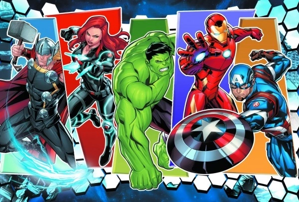 Puzzle Neporazitelní Avengers 33x22cm 60 dílků v krabici 21x14x4cm