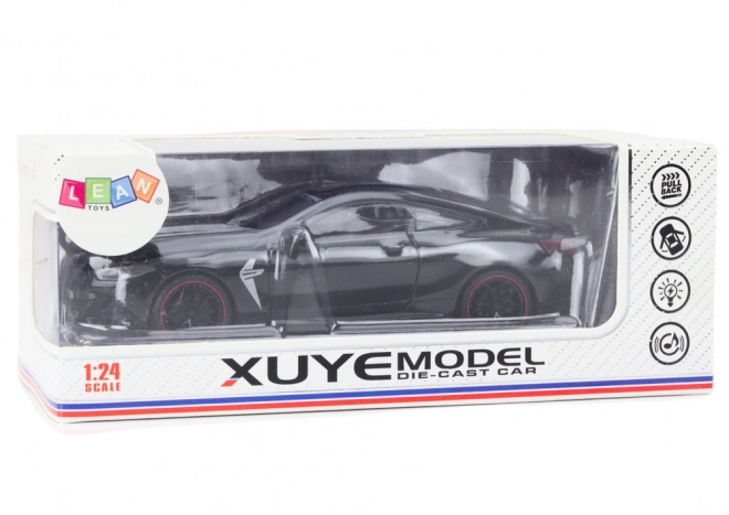 Kovové auto Sports Activity Car, třecí pohon, otevíratelné prvky 1:24 černá