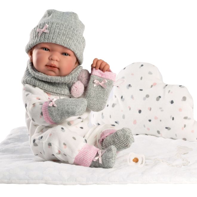 Llorens 84336 NEW BORN HOLČIČKA - realistická panenka miminko s celovinylovým tělem - 43 cm