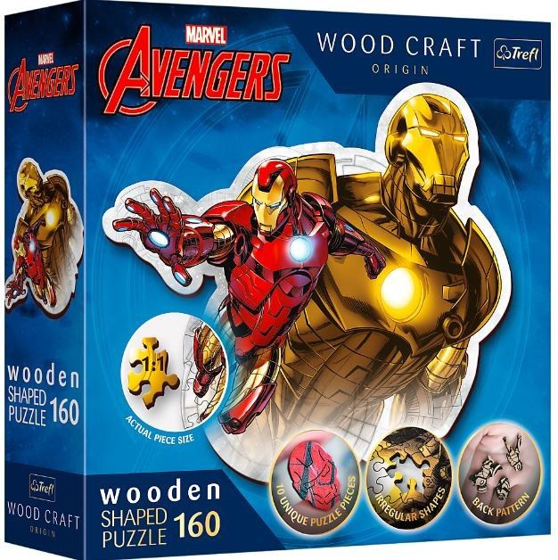 Puzzle 160 prvků Dřevěné obrysové puzzle Brave Iron Man